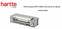 Elektrozaczepy HARTTE XS00U nominowane do nagrody STOLARCHI 2021 :)